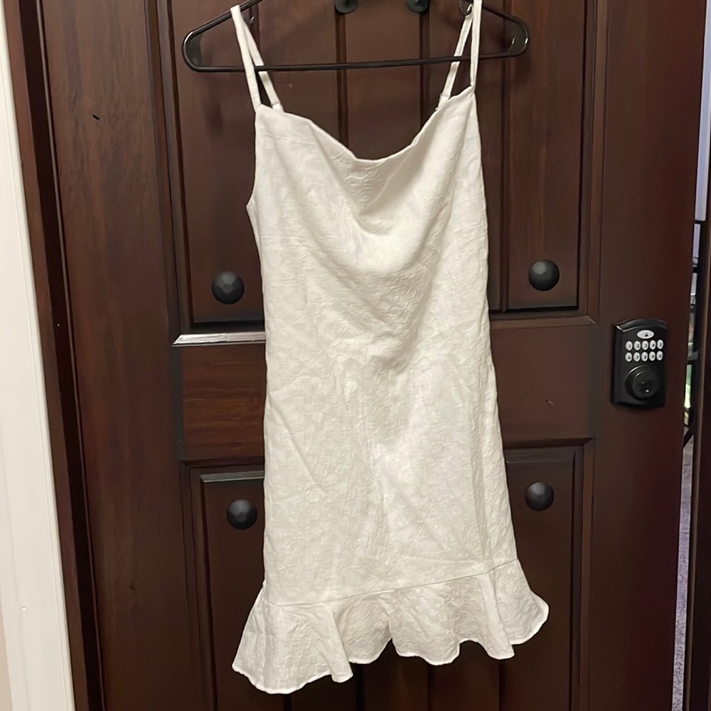 Brand new white checkered print dress